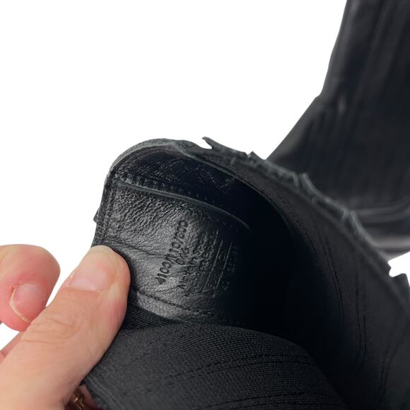 Zara SRPLS Limited Edition Black Leather Cowboy Boots Size 40 EU 9 US - Picture 7 of 13